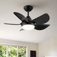 thumbnail image 1 of 5-Blade Ceiling Fan 30 In Integrated LED Ceiling Fan Lighting with Matte Black ABS Blades, 1 of 9
