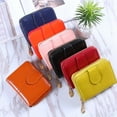 thumbnail image 4 of Jumpingount Cartera de cuero de diseño Simple, monedero plegable para almacenamiento de cambio de dinero, tarjetero de crédito y débito para Carteras Rosa, 4 of 6