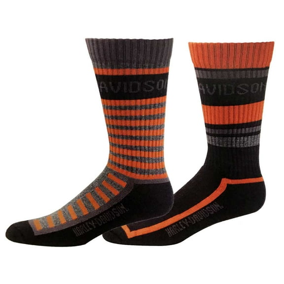 Harley-Davidson Men's Mix & Match 2 Pack Socks, Black D99226570-020, Harley Davidson