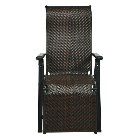 Barara King Outdoor Lounge Chair, Patio Chaise Lounge Chair,Patio Back Adjustable Rattan Folding Lounge Recliner
