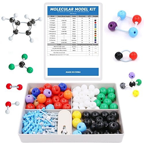 Swpeet 200 Pcs Molecular Model Kit for Organic and Inorganic Swpeet Swpeet