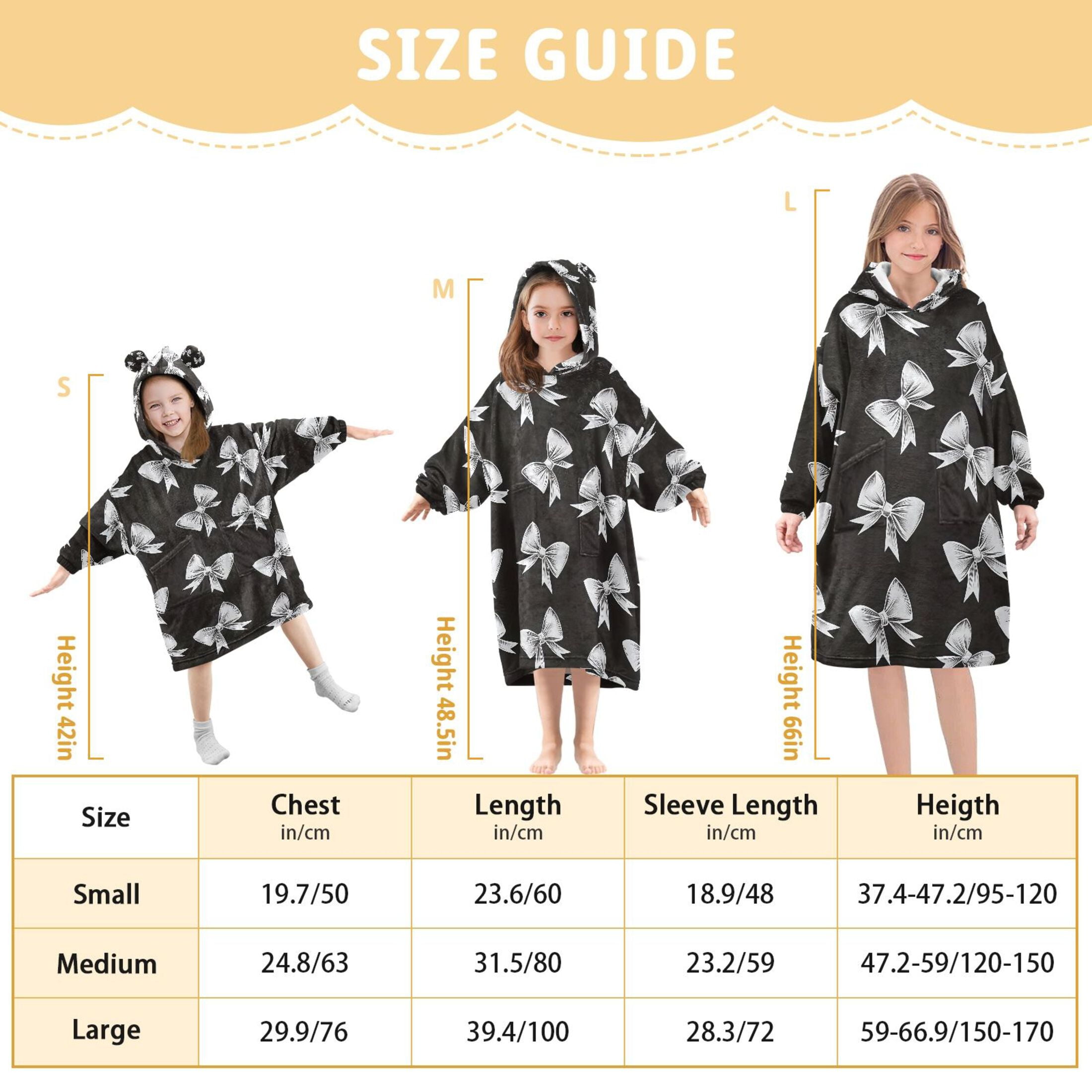 joogoo Blanket Hoodie for Bow Oversize Sweatshirt 3-14 YR L