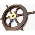 thumbnail image 5 of "Nagina International 16"" Nautical Black Ship Wheel With Brass Hub - Pirate   Home Decor", 5 of 5