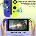 thumbnail image 4 of Controlador de interruptor para Nintendo Switch, el control remoto de interruptor soporta doble vibración/control de movimiento/captura de pantalla/despertador (azul y amarillo verde), 4 of 8