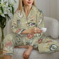 thumbnail image 6 of Pajama Sets for Women 2 Pcs, Marine Sailing Badges Button Down Long Sleeve Sleepwear Lounge PJ Sets, 6 of 6