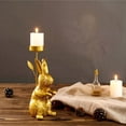 thumbnail image 4 of Easter Bunny Candlestick Decoration, Vintage Bunny Statue With Iron Candle Rod For Stability, Versatile Table Centerpiece & Thoughtful Gift Craft For Home Decor And, 4 of 5