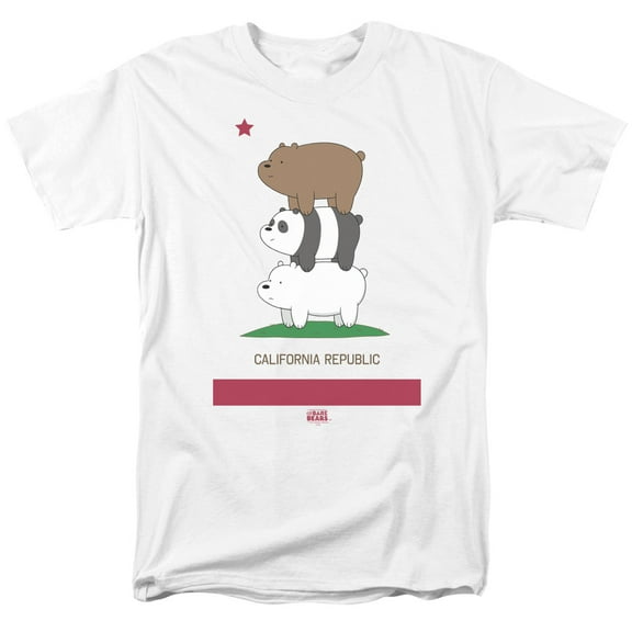 We Bare Bears Cali Stack S/S Adult 18/1 T-Shirt White