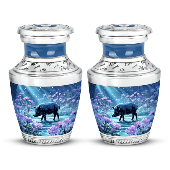 SABURIAL Pig Urn - Little Urns For Human Remains - Tiny Burial Urn For Women Ash - Cremation Keepsake Urns For Ashes - 3 Inch Set Of 2