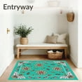 thumbnail image 3 of ODIKA 4'x6' Machine Washable Non-Slip Area Rug, Enchanted Holiday Blossom Artisan High Traffic Rug with Pad, Red, 503499, 3 of 8