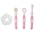 thumbnail image 1 of 3Pcs Cepillo de dientes para bebés Limpiador de lengua para bebés Conjunto de cuidado oral Cuidado dental para bebés de 0-36 meses, sin BPA(Rosado) EOTVIA No, 1 of 8