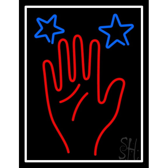 Red Palm LED Neon Sign 31" Tall x 24" Wide - inches Black Square Cut Acrylic Backing, with Dimmer - Bright and Premium built indoor LED Neon Sign for Storefront.