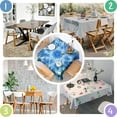 thumbnail image 4 of Blue Burst Pattern Square Tablecloth,Waterproof Square Table Cover,Wipeable Spillproof Washable Table Cover for Home Kitchen Party Decor 60"x60"(152x152cm), 4 of 6