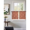 thumbnail image 3 of Tan Brown Botanical Tier Curtains 24 Inch Length,Sheer Curtains for Bedroom Living Room Window Spring Summer Chic Wildflowers Rod Pocket Drapes Kitchen Curtains Small Half Window 27.5"x24" 2 Panels, 3 of 7