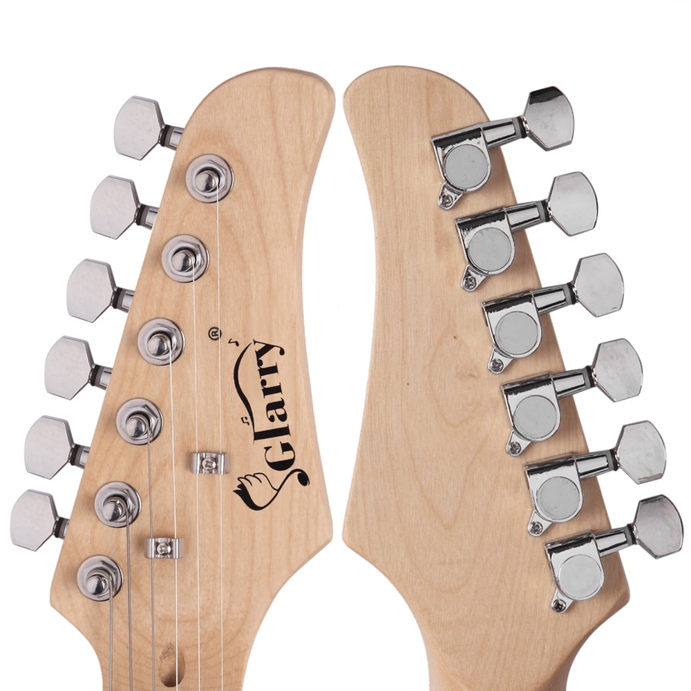 Private Jungle Glarry GST3 Pearl White Pick Guard Electric Guitar Bag Shoulder Strap Pick Whammy Bar Cord Wrench Tool,Sunset Color