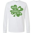 thumbnail image 3 of Inktastic Happy St. Patrick's Day Shamrock in Green Long Sleeve T-Shirt, 3 of 5