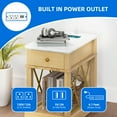 thumbnail image 2 of DEXTRUS End Table with Power Outlets & Drawer, Farmhouse Side Table Nightstand, Natural, 2 of 8