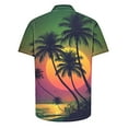 thumbnail image 4 of AHTJRT Men's Button-Down Resort Shirt Tropical Rainforest Layers Beachfront Gatherings Multicolor S, 4 of 5