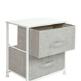 thumbnail image 6 of Flash Furniture Harris 2 Drawer Wood Top White Nightstand Storage Organizer with Cast Iron Frame and Light Gray Easy Pull Fabric Drawers, 6 of 11