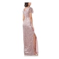 thumbnail image 2 of JS COLLECTION Womens Pink Pleated Zippered Flutter Sleeve Jewel Neck Full-Length Evening Gown Dress 10, 2 of 4