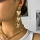 thumbnail image 5 of Pendientes con forma de corazón en capas – Pendientes con colgante en forma de corazón chapados en oro, regalos de joyería para mujeres y niñas, 5 of 5