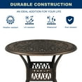 thumbnail image 6 of UBesGoo 35" Round Patio Bistro Table Aluminum w/ Umbrella Hole Table, Cast Iron Round Side Table, 6 of 9