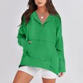 thumbnail image 6 of ShomPort Fall Sweatshirts for Women V-Neck Long Sleeve Hooded Pullover Casual Winter Oversized Tops, 6 of 9