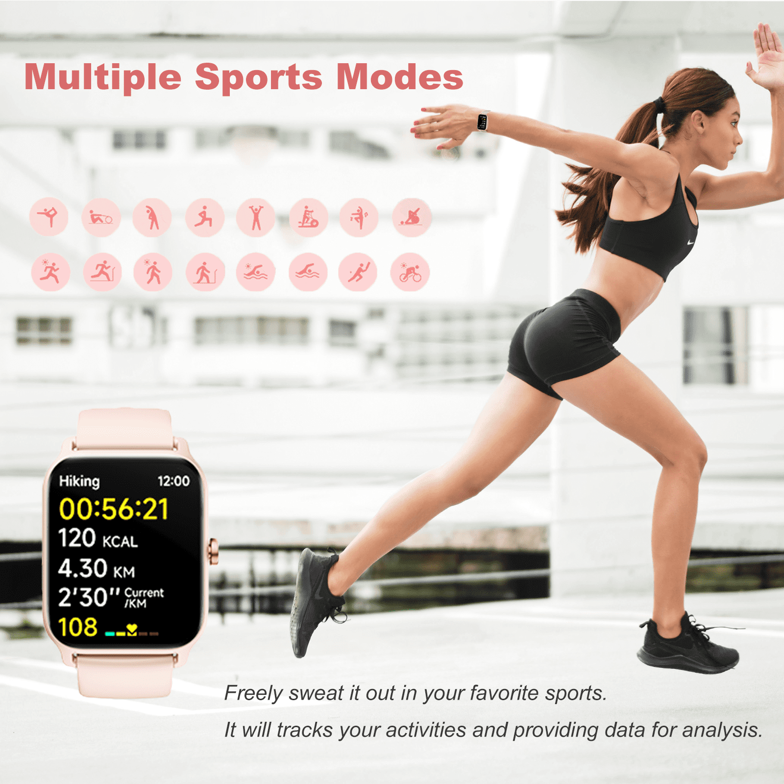 VOPOCO Smart Watch for Women (Call Receive/Dial) 1.85" HD Touch Screen Smartwatch with Multiple Sports Modes for iPhone Android Phone