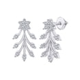 thumbnail image 2 of AFFY Round White Natural Diamond Flower & Leaf Stud Earring in 14k Solid Gold (I-J Color, I2-I3 Clarity,0.39 Cttw), 2 of 2
