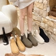 thumbnail image 4 of Botas de nieve para mujer, botas informales de invierno de algodón con suela gruesa, botas Martin versátiles para exteriores, botas cálidas con forro polar para mujer, 4 of 5
