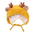 thumbnail image 1 of Gorro de invierno para bebé, suave, cómodo, ligero, de punto para exteriores, para niños. Amarillo, 1 of 9