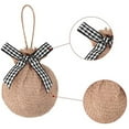 thumbnail image 3 of Christmas Tree Ornaments, 24 Pcs 2-1/2 Inches White Black Check Stitching Burlap Decorations, 3 of 6