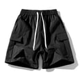 thumbnail image 5 of EOYWHK Mens Work Shorts with Pockets Elastic Waist Stretchy Work Shorts for Men Soft Lightweight Breathable for Casual Lounge Home Black, Size XL, 5 of 7
