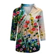 thumbnail image 5 of 2026 ! JINMGG Fall Long Sleeve Shirts for Women, Womens Summer Fall Tops 2026 Fashion Woman V Neck Three Quarter 3/4Sleeve T Shirt Autumn Printing Blouse Tops Sweatshirt, 5 of 6