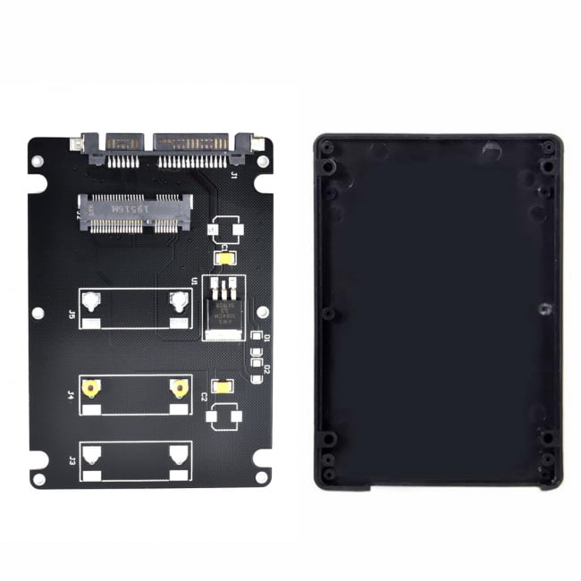 Mini PCIe mSATA to 2.5" SATA Adapter Card SSD HDD Converter Enclosure Case Black 