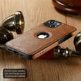 thumbnail image 5 of Casus Logo View Classic Slim Leather Case for iPhone 14 Plus - Brown, 5 of 8