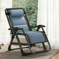 thumbnail image 4 of ABORON Zero Gravity Chair,Premium Outdoor Lawn Folding Lounge Chairs,Sturdy Adjustable Reclining Patio Chairs with Removable Cushion,Headrest & Tray, 4 of 5