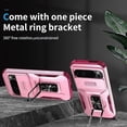 thumbnail image 4 of KOMI for Google Pixel 9 Pro XL Case with Tempered Glass Screen Protector and Camera Lens Cover,Rotated Ring Stable Kickstand,Heavy Duty Shockproof Protective Phone Cover Pink, 4 of 7