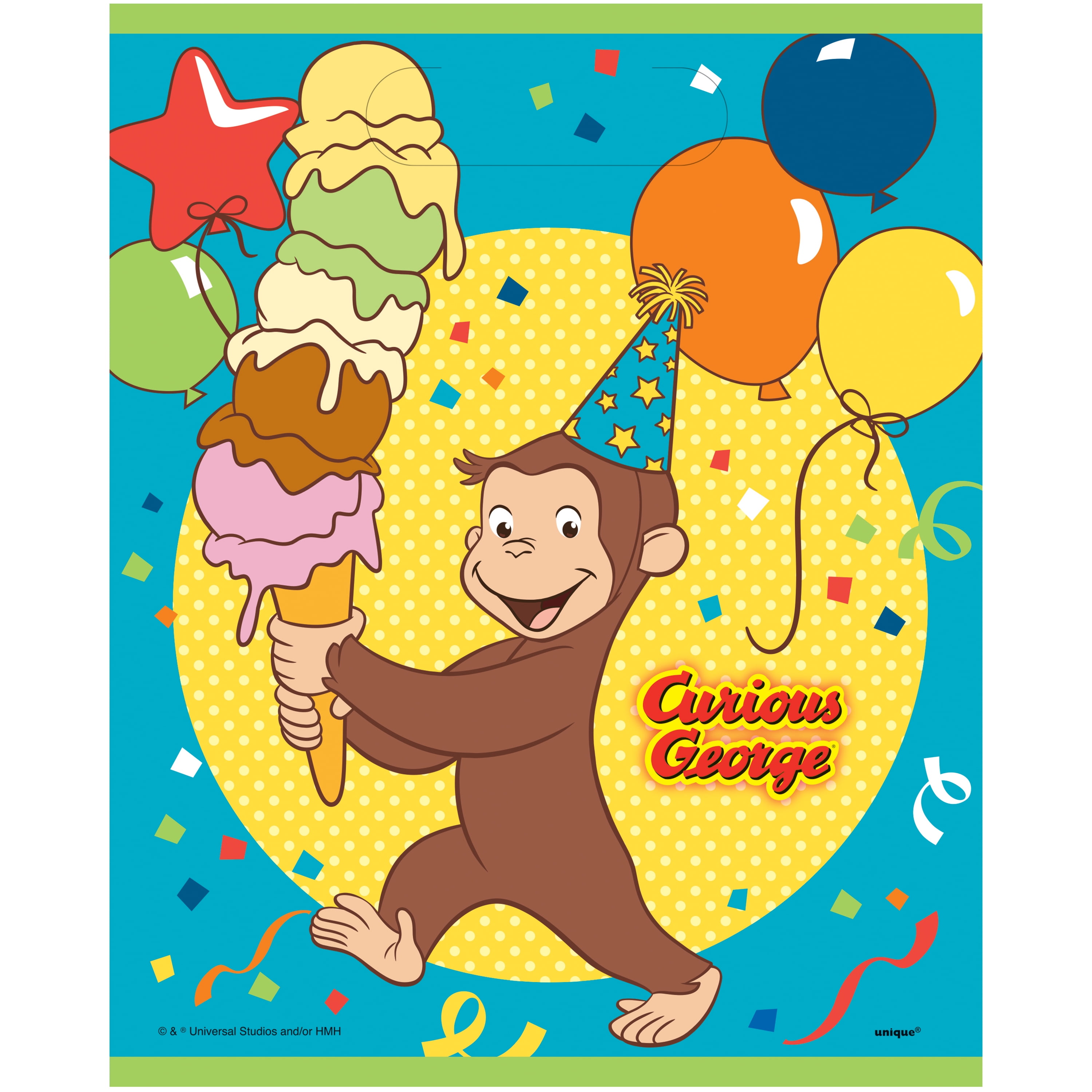 Unique Industries Curious George Birthday Party Bags, 8 Count - Walmart.com