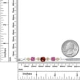 thumbnail image 4 of Gem Stone King 925 Sterling Silver and 10k Yellow Gold Red Garnet Pink Moissanite and White Lab Grown Diamond Bracelet for Women (3.18 Cttw, Round 7MM and 6MM, 6.5/7/7.5 inch, Made in Italy), 4 of 4
