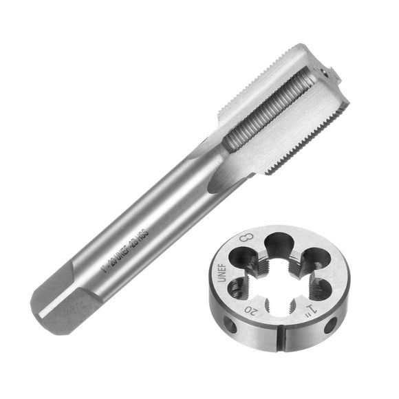 Unique Bargains Ensemble de 2 Pcs de Robinet et Filière 1-20 Filetage UNEF Robinet & Filière Ronde Outils de Réparation
