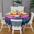 thumbnail image 2 of Colorful Tie Dye Mountain Pattern Round Tablecloth 60"x60",Wrinkle Wipeable Table Cloth for Kitchen Dining Room Picnic Patio Party, 2 of 6