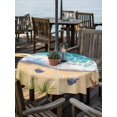 thumbnail image 2 of Outdoor Tablecloth with Umbrella Hole Zipper Beach Coastal Round Tablecloth 60" Waterproof Outside Table Cloth Aqua Summer Nautical Seaside Starfish Patio Table Cover Tablecloths for Picnic Party, 2 of 8