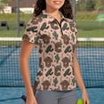thumbnail image 3 of Whosucclay Western Highland Cow & Cactus Pattern Golf Polo Tops for Outdoor Sports Travel, Soft Polyester Tennis Shirts Quick Dry Breathable Golf Shirt Size XX-Large, 3 of 10