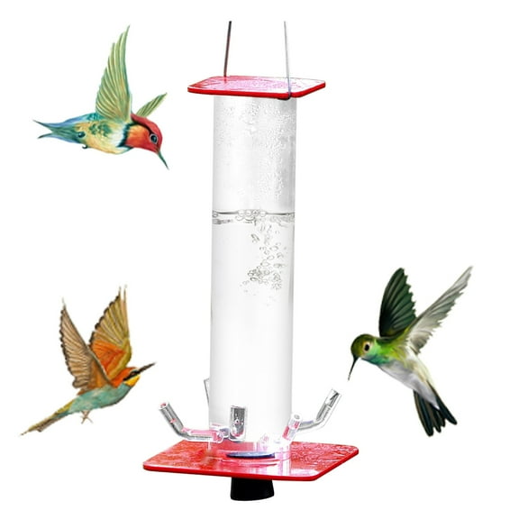 Alimentador De Colibrí De Tubo, Alimentador De Pájaros Salvajes Colgantes Para Decoración De Árboles De Patio Al Aire Libre Yuarrent PT002170-00