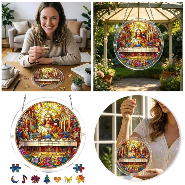 Tong Acrylic Puzzle Unique Acrylic Puzzle For Doors Garden And Window Hanging DIY For Adults