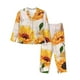 thumbnail image 1 of Balery Sunflower 5 Conjunto de Pijama con Estampado para Mujer, Conjunto de Dos Piezas con Manga Larga, Ropa de Dormir Suave con Bolsillos, Pijamas Cómodos-Large, 1 of 7