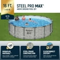 thumbnail image 3 of Bestway Steel Pro MAX 16 Foot Round Above Ground Pool Set w/ 3 Layer Liner, 3 of 11