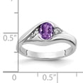 thumbnail image 2 of Primal Gold 14 Karat White Gold 6x4mm Oval Amethyst and Diamond Ring, 2 of 4