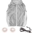 thumbnail image 1 of AVEKI Gilet de Refroidissement Rapi Comprennent 2 Ventilateurs Portables Mode 3 Vitesses et Banque de Puissance, Veste de Refroidissement d'Alimentation en Air Sans Manches pour Temps Chaud Travail de Voyage en Plein Air Été (M) A0513, 1 of 8