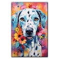 thumbnail image 3 of Thuan Dalmatian Dog Flower Art Print Canvas, Wall art Painting Decor, Puppy Pop Art Home Decor Artwork For Bedroom Living Room Bathroom Decor, Puppies Colorful Photo, 3 of 6